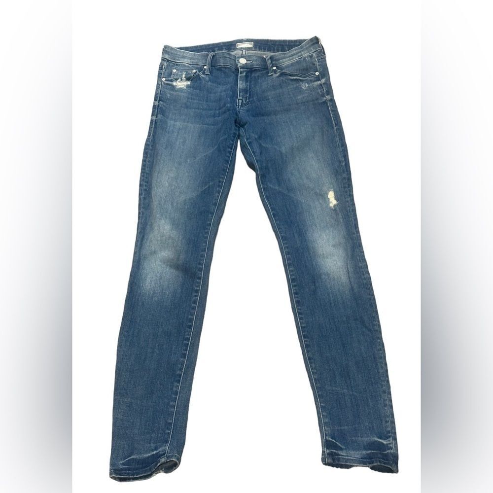 Mother Denim 28 The Looker Ankle Skinny Jeans EUC Graffiti Girl Wash
